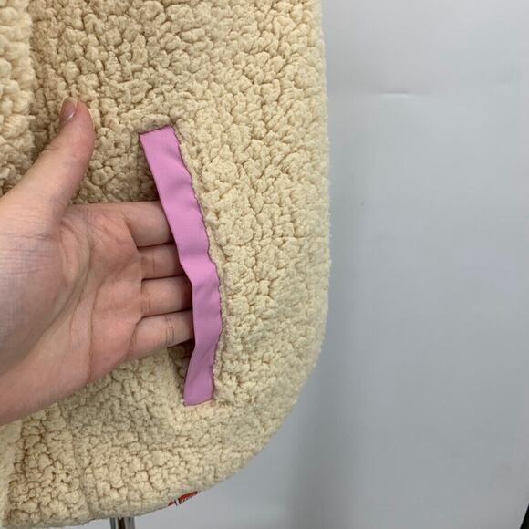 Lego Sweater Women S Small Cream Peony Target Sherpa Full Zip Mock Pocket Jacket - Picture 6 of 15